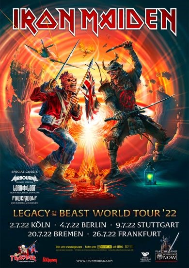 IRON MAIDEN: Legacy Of The Beast Tour 2022 mit Rekordzahlen – letzte Tickets für Frankfurt
